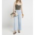 Blue Pocket Front Wide leg Crop Jeans